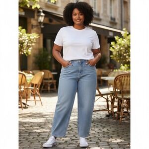 BDG Bow Fit Jeans Womens 38x32 Blue Light Wash High Rise Tapered Urban Outfitter